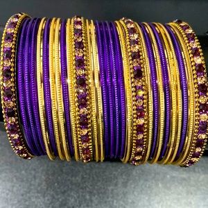 Purple metal bangles Indian Jewelry size 2.6 Brand new